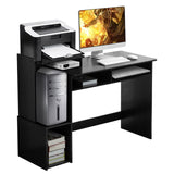 MINOSYS-Computer Desk-Study-Desk with Drawers-and-Storage-Vanity Console-PC-and-Gaming-Corner Desk-Lightweight-and-Compact Computer Desk-Black