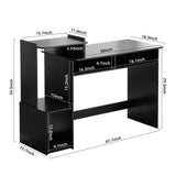 MINOSYS-Computer Desk-Study-Desk with Drawers-and-Storage-Vanity Console-PC-and-Gaming-Corner Desk-Lightweight-and-Compact Computer Desk-Black