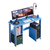 MINOSYS-Computer Desk-Study Desk-with-Monitor Stand-and-Storage-Vanity Console-PC-and-Gaming-Corner Desk-Lightweight-and-Compact Computer Desk-Blue