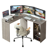 MINOSYS L-Shaped Desk - Computer Desk with Movable Monitor Stand