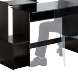 MINOSYS-Computer Desk-Study-Desk with Drawers-and-Storage-Vanity Console-PC-and-Gaming-Corner Desk-Lightweight-and-Compact Computer Desk-Black