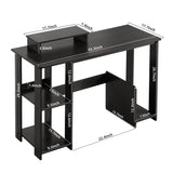 MINOSYS-Computer Desk-Study -PC-and-GDesk-with-Monitor Stand-and-Storage-Vanity Consoleaming-Corner Desk-Lightweight-and-Compact Computer Desk-Black