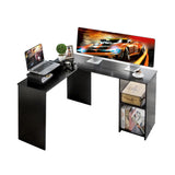 MINOSYS L-Shaped Desk - Computer Desk with Movable Monitor Stand