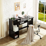 MINOSYS-Computer Desk-Study-Desk with Drawers-and-Storage-Vanity Console-PC-and-Gaming-Corner Desk-Lightweight-and-Compact Computer Desk-Black