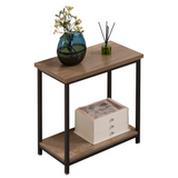 MINOSYS-Nightstand-Side Table-with-Storage-Bedside Table-with-Steel Framed-Night Stand-for-Bedrooms-Living Room-and-Kitchen-Rustic End Table-for-Magazines-Books-and-Small Plant