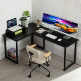 MINOSYS CDK-1805002 L-Shaped Desk - Computer Desk with Movable Monitor Stand