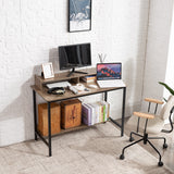 MINOSYS Modern Computer Desk with Large Monitor Stand - Desk with Storage Shelves - MDF Wooden Desks for Home Office Use for Writing, PC, Gaming and Study - Compact and Lightweight Corner Table