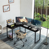 MINOSYS CDK-1805002 L-Shaped Desk - Computer Desk with Movable Monitor Stand