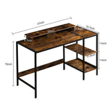 MINOSYS CDK-052 Modern Computer Desk with Large Monitor Stand and Reversible Storage Shelves Size Chart