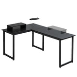 MINOSYS CDK-1805002 L-Shaped Desk - Computer Desk with Movable Monitor Stand