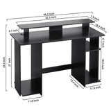 MINOSYS Computer Desk-Study Desk-with-Larger-Monitor Stand-Storage Shelf-and-Cabinet -MDF-Wooden Desks-for-Home Office-Vanity Console-PC-and-Gaming-Black-Corner Desk-Lightweight-and-Compact Computer Desk